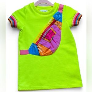 Marc Jacobs Neon Yellow Kids Dress with Colorful Bag Design